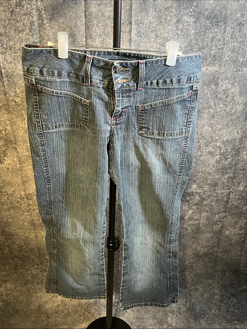 Mudd Women's Blue Pinstripe Bootcut Jeans